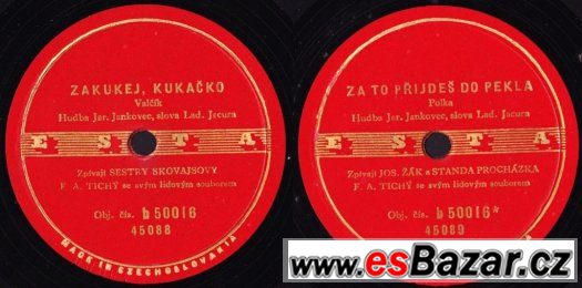 Sestry Skovajsovy - šest šelakových gramodesek ESTA – fotografie 4