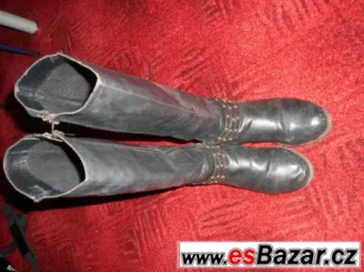 koženkové kozačky vel:39-40 s kožíškem