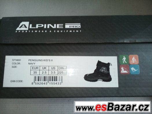 Chlapecké zimní boty ALPINEPRO vel. 35 SUPER STAV – fotografie 2