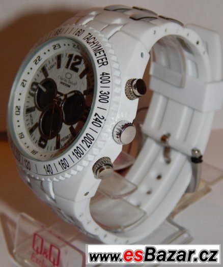 Masivní pánské sportovní hodinky quartz, digitál, white – fotografie 2