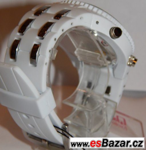 Masivní pánské sportovní hodinky quartz, digitál, white – fotografie 4