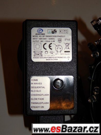 Venkovní ŘETĚZ-OSVĚTLENÍ 100 LED, 8.5M+5m s programy+ transf – fotografie 3