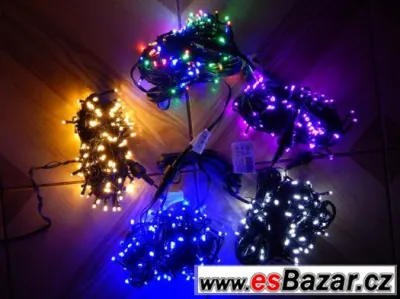 Venkovní ŘETĚZ-OSVĚTLENÍ 100 LED, 8.5M+5m s programy+ transf