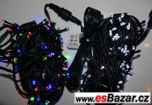 Venkovní ŘETĚZ-OSVĚTLENÍ 180 LED, 15M+5m s programy+ transfo – fotografie 3