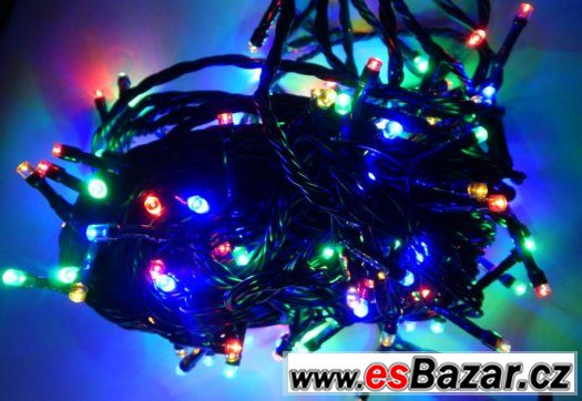 Venkovní ŘETĚZ-OSVĚTLENÍ 180 LED, 15M+5m s programy+ transfo – fotografie 4