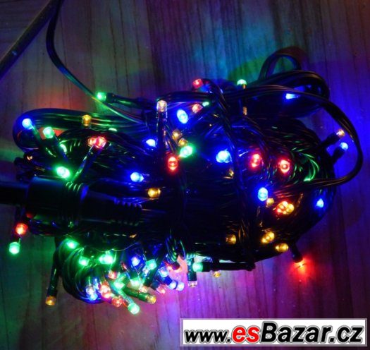 Venkovní ŘETĚZ-OSVĚTLENÍ 140 LED, 12M+5m s programy+ transfo – fotografie 1