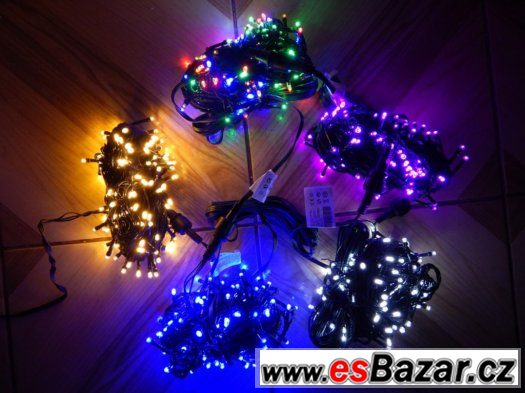Venkovní ŘETĚZ-OSVĚTLENÍ 140 LED, 12M+5m s programy+ transfo – fotografie 2