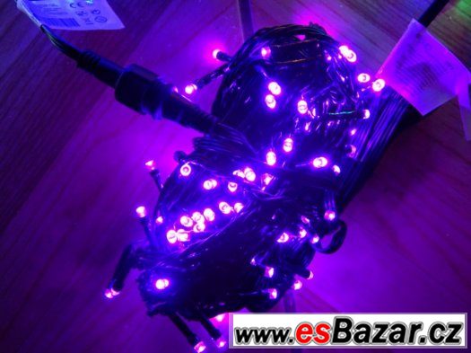 Venkovní ŘETĚZ-OSVĚTLENÍ 140 LED, 12M+5m s programy+ transfo – fotografie 4