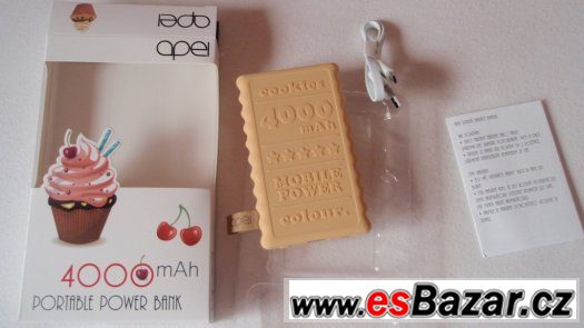 Externí baterie nabíječka PowerBank 4000mAh pro mobil, nová – fotografie 1