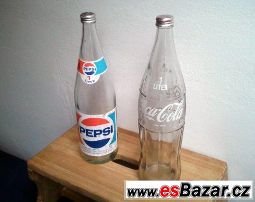 Skleněná Láhev Coca-Cola a Pepsi stáří cca 30 let – fotografie 2