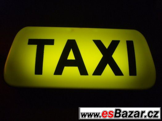 Transparent TAXI , magnetický, svítící , 12V. Velký – fotografie 1