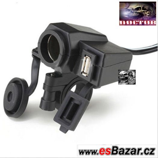 Vodotěsná 12V motozásuvka + USB. – fotografie 1