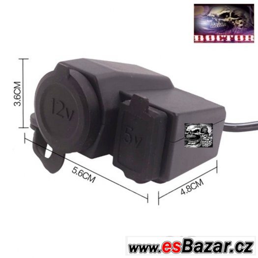 Vodotěsná 12V motozásuvka + USB. – fotografie 5