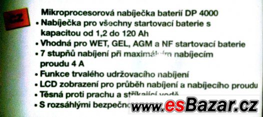 Autonabíječka intelig., 6+12V - 4A, kvalitní, plnoaut.,120Ah – fotografie 2