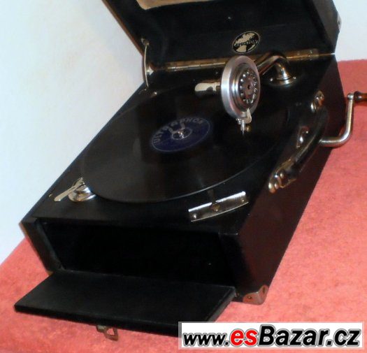 Krásný starožitný gramofon na kliku č.2 – fotografie 5