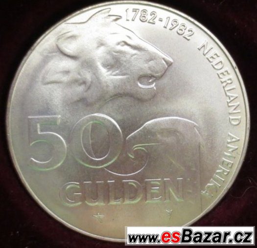 stříbrná mince 50Gulden ND Queen Beatrix 1782-1982 – fotografie 1