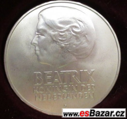 stříbrná mince 50Gulden ND Queen Beatrix 1782-1982 – fotografie 2