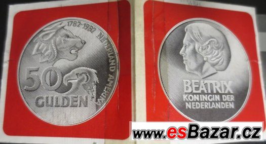stříbrná mince 50Gulden ND Queen Beatrix 1782-1982 – fotografie 4