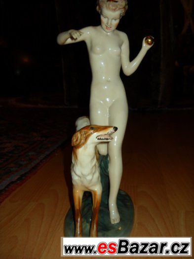 Starožitná originální Unikátní autorská porcelánová socha Ak – fotografie 2