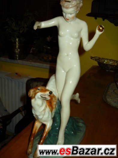Starožitná originální Unikátní autorská porcelánová socha Ak – fotografie 5