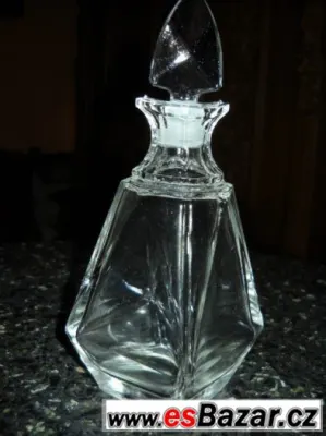 Star.skleněný flakon s broušenou zátkou výška:17cm