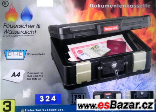 TREZOR-kufřík na A4,ohni do 840st.C a vodě 30minut odolný – fotografie 2