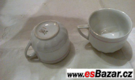 Porcelánový hrnek s růžovým pruhem, značený Thun Cz – fotografie 2