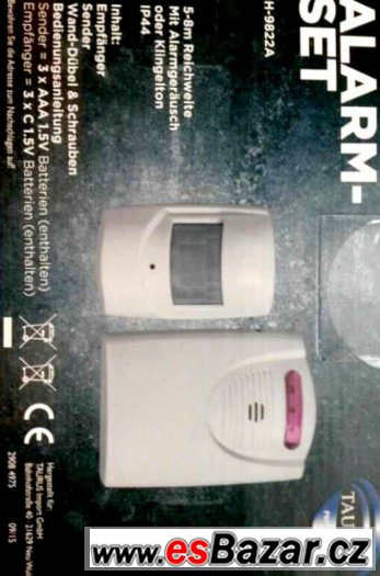 Alarm s pohybovým čidlem, sirena 90dB, nový nepoužitý , kval – fotografie 2