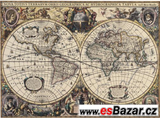 Nové, orig.zabalené Puzzle - 1000 dílků, hist.mapa světa, – fotografie 2