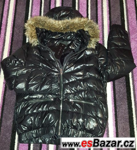 Luxusní zimní černá bunda - SLEVA 50% – fotografie 2