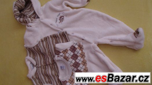 Luxusní NOVÁ souprava - chlupatý overal + body + vesta – fotografie 1