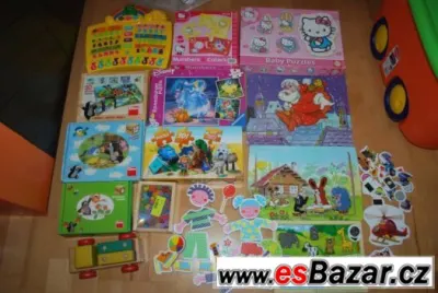 Puzzle, motorické, zvukové, dřevěné hračky