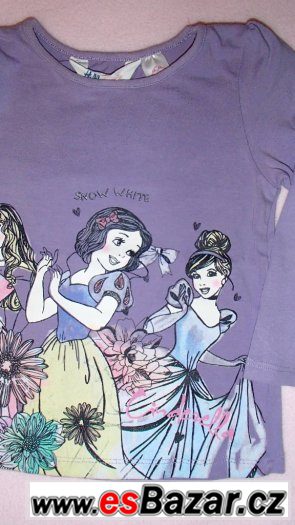 Trička s dlouhým rukávem Disney princezny, vel. 92/98 – fotografie 3