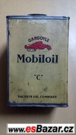 Stará plechovka Mobiloil Gargoyle  Jawa ČZ pro zběratele – fotografie 1