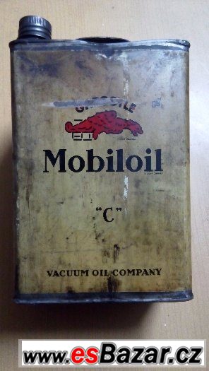 Stará plechovka Mobiloil Gargoyle  Jawa ČZ pro zběratele – fotografie 2