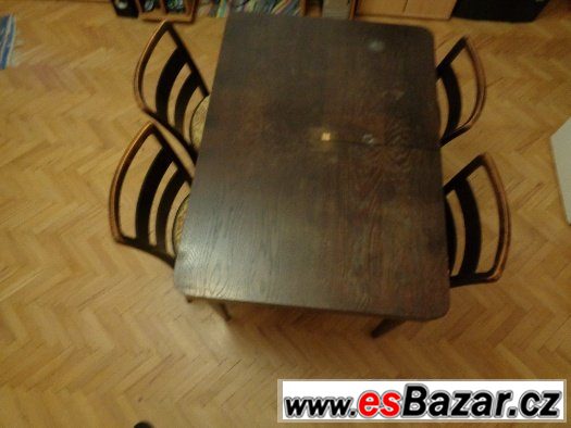4 židle ton nebo thonet,?+ jídelní stůl ton 60 .léta – fotografie 5