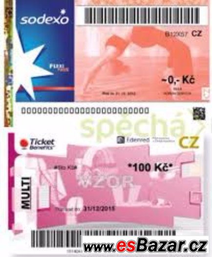 Koupím Unišek (Cheque Dejeuner), Flexi pass (Sodexo) za 75% – fotografie 1