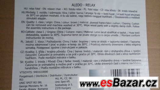 relax relaxační křeslo tmavý potah dřevěné – fotografie 4