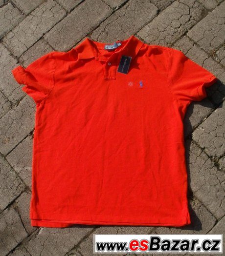 ralph lauren triko polotriko oranžové nové s mílečkem pánské – fotografie 1