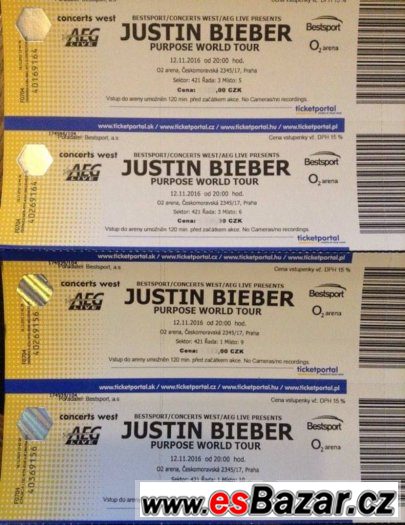 JUSTIN BIEBER - LÍSTKY NA KONCERT – fotografie 1