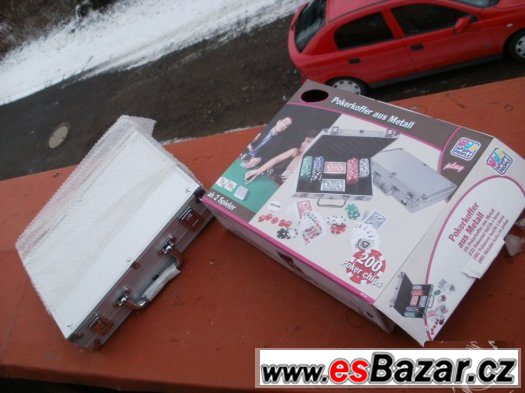 Poker sada v kufříku nová kufru hliník – fotografie 1