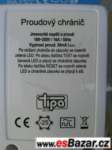 Proudovy chranič 250V 16A 50Hz – fotografie 1