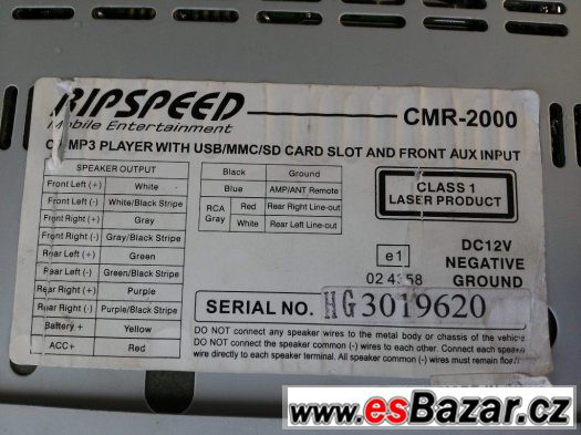 Auto radio ripspeed cmr 2000 – fotografie 1