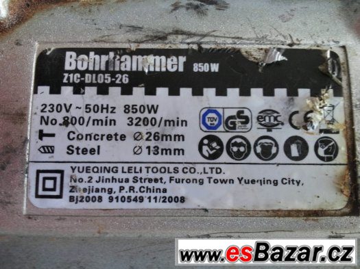 Vrtací kladivo bohrhammer 850W z1c-dl05-26 – fotografie 1