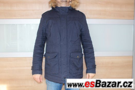 Pánský modrý zimní kabát/parka vel. XL – fotografie 1