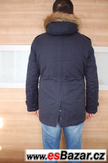 Pánský modrý zimní kabát/parka vel. XL – fotografie 3
