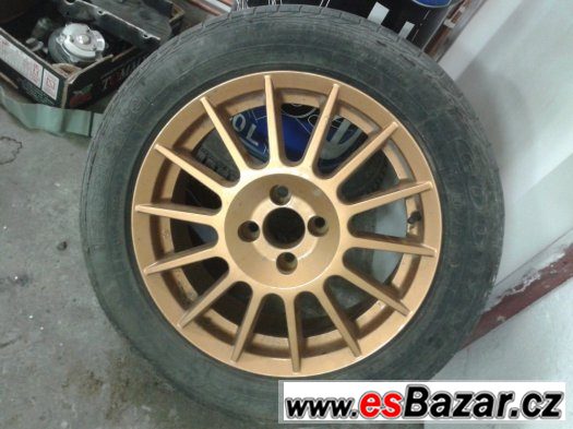 alu kola OZ 6,5x16 H2 4x100 zlaté s pneu 205/55 R16 – fotografie 5