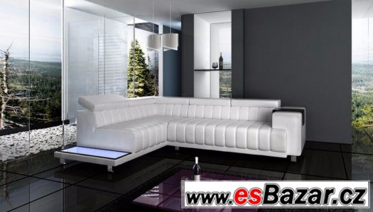 LUXUSNÍ KOŽENÁ SEDACÍ SOUPRAVA S LED-PC 59000kč – fotografie 1