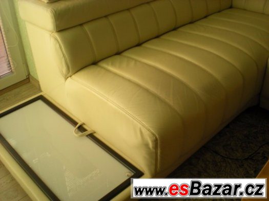 LUXUSNÍ KOŽENÁ SEDACÍ SOUPRAVA S LED-PC 59000kč – fotografie 3