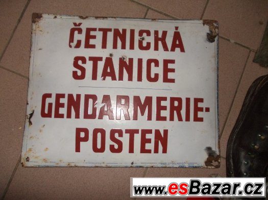 PROTEKTORÁTNÍ ČETNICKÁ CEDULE – fotografie 1